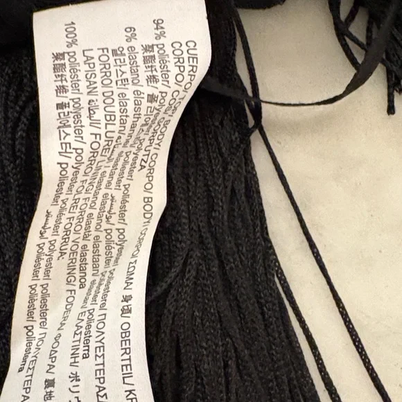 489. Zara Black Fringe Tassel Camisole Top - Picture 3 of 3